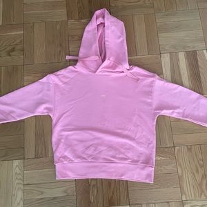 APC logo print hooded sweatshirt in pink XS